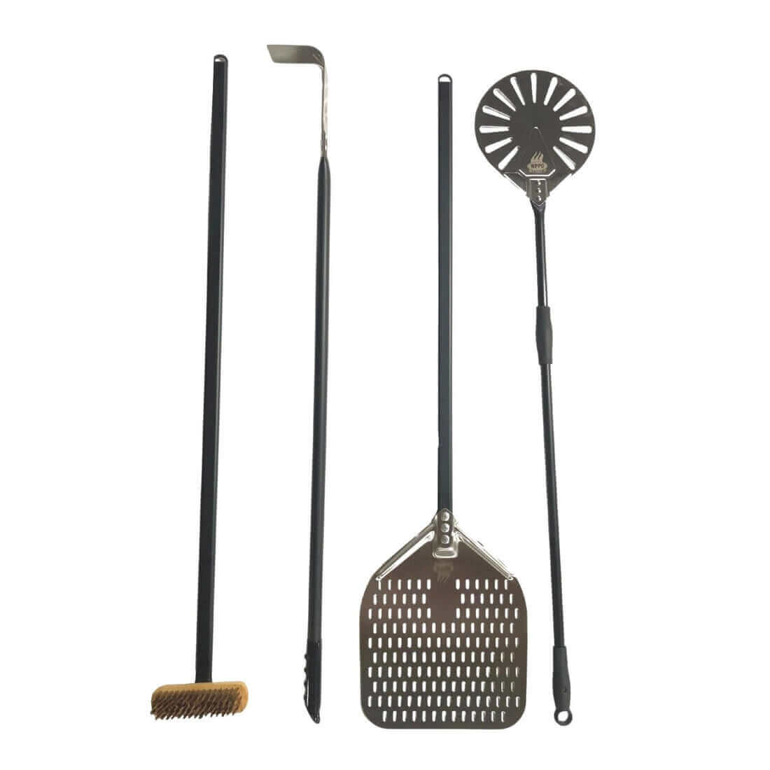 Pro 4 Piece, Aluminum handles, Wood Fired Pizza Oven Utensil Kit