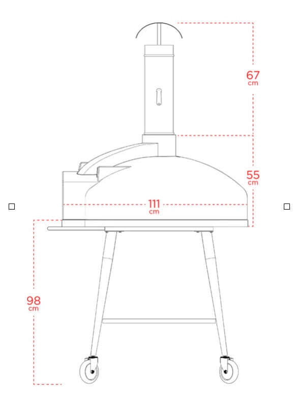 WPPO Pro 100 Red Rock Addition Wood-Fired Pizza Oven