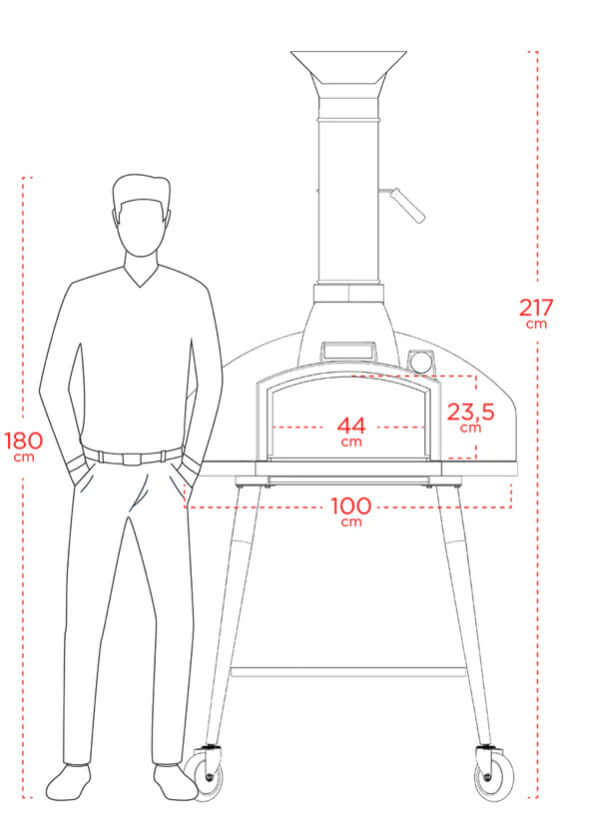 WPPO Pro 100 Red Rock Addition Wood-Fired Pizza Oven