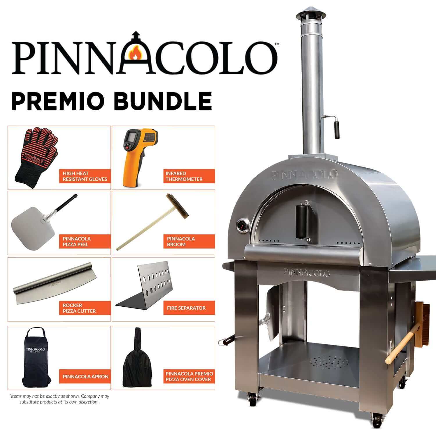 PINNACOLO PREMIO Wood Fired Outdoor Pizza Oven with Accessories.