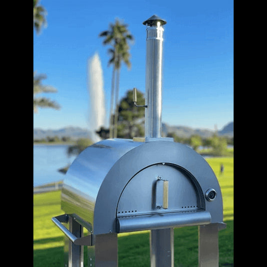 Kokomo 32” Wood Fired Stainless Steel Pizza Oven w/ Stand
