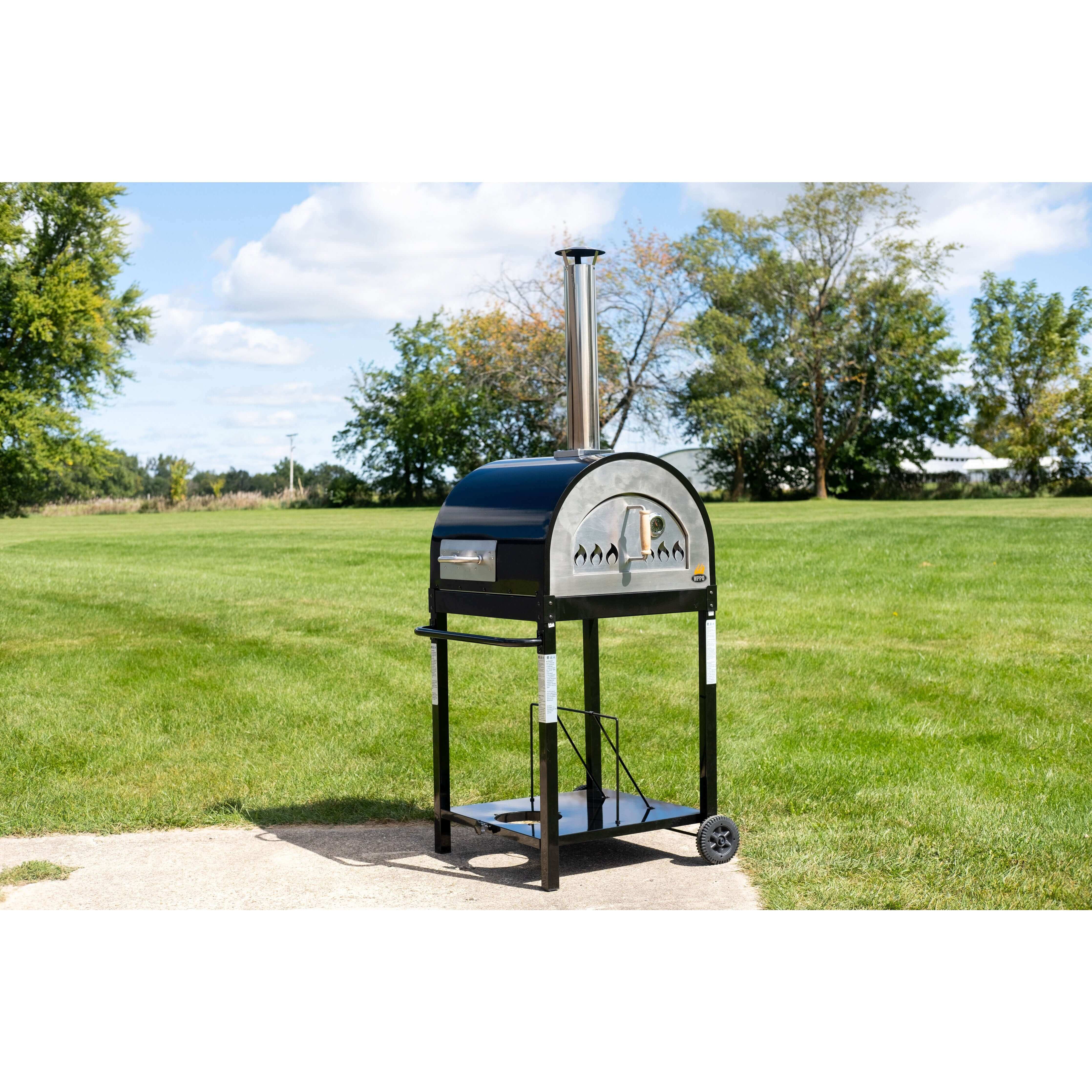 Wood Fired Pizza Oven Includes Stand, Traditional 25” add gas attachment for more versatility